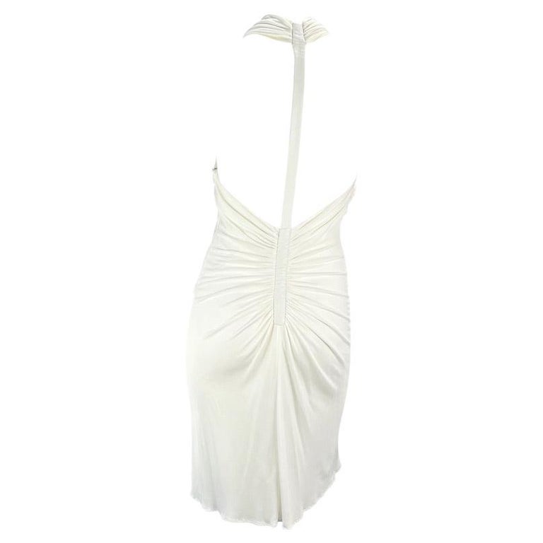 white dress with leather straps Ariella White Leather Dress Xsmall