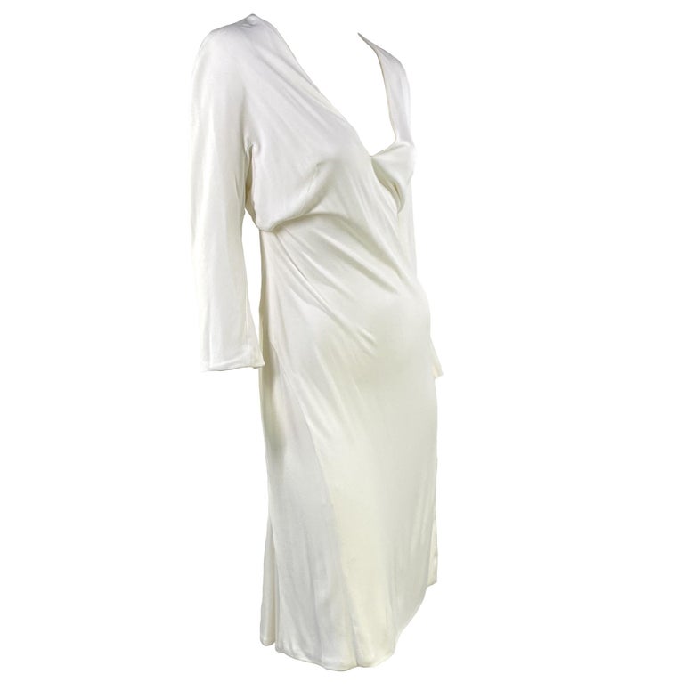 Gianni versace white pleated silk dress new arrivals