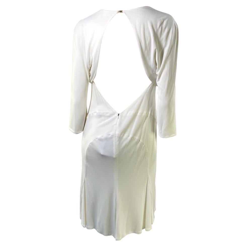 S/S 2001 Gianni Versace by Donatella Robe blanche dos nu avec étiquettes