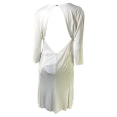 F/S 2001 Gianni Versace by Donatella Weißes rückenfreies Kleid mit Etiketten