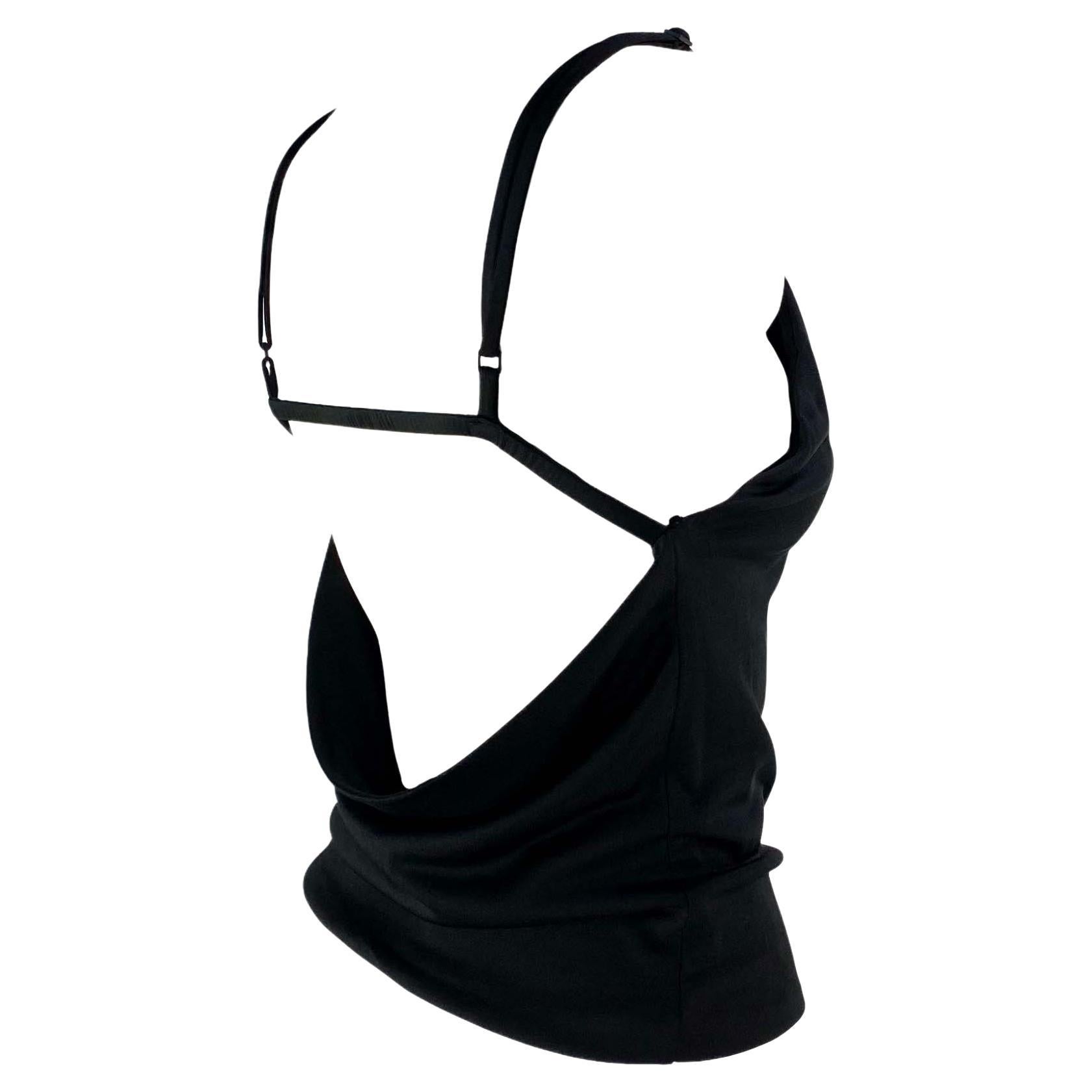 S/S 2001 Gucci by Tom Ford Backless Bra Strap Black Top