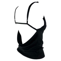 S/S 2001 Gucci by Tom Ford Backless Bra Strap Black Top