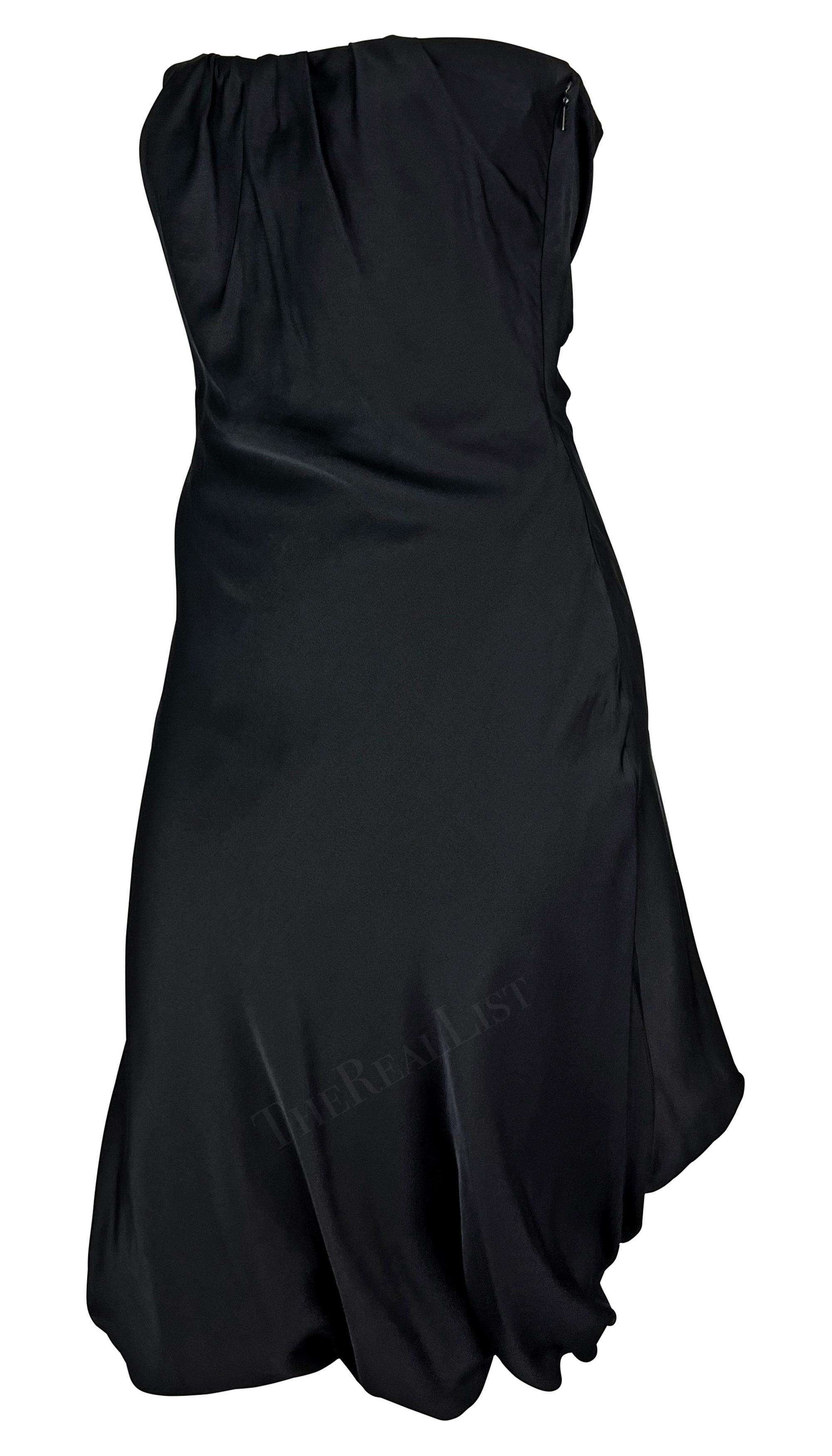 S/S 2001 Gucci by Tom Ford Balloon Mesh Back Black Strapless Dress In Excellent Condition For Sale In West Hollywood, CA