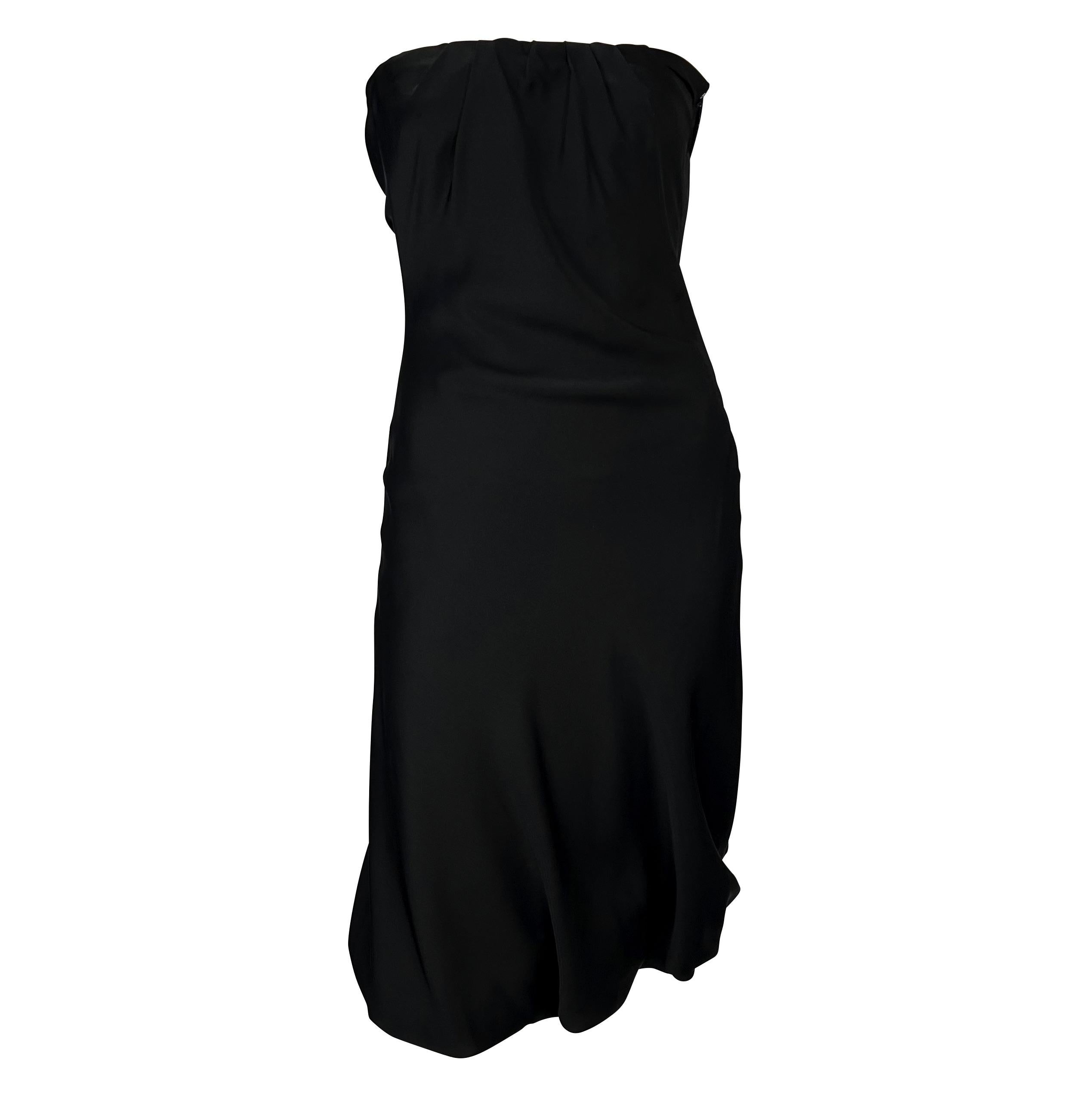 S/S 2001 Gucci by Tom Ford Balloon Mesh Back Black Strapless Dress In Excellent Condition For Sale In West Hollywood, CA