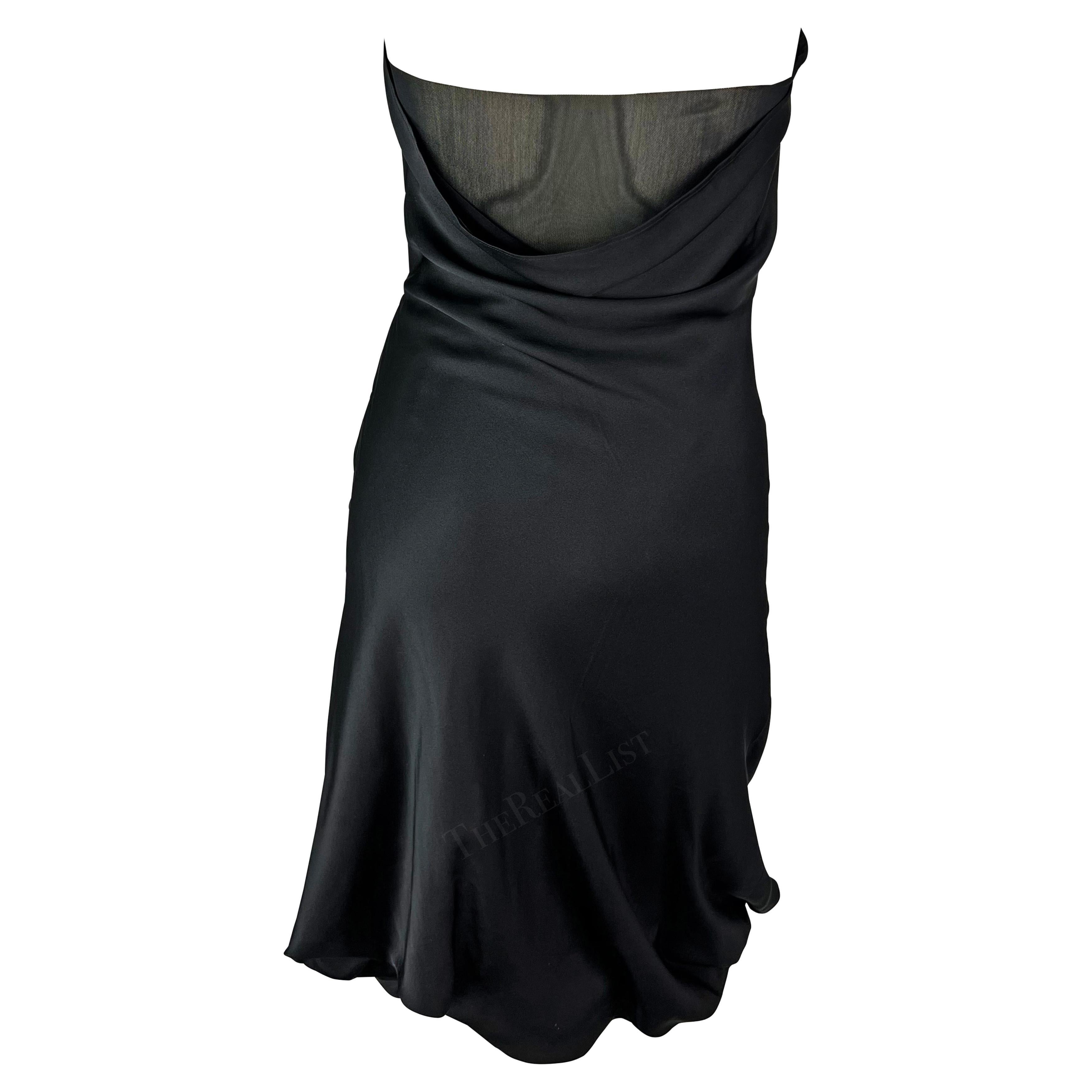 Gucci par Tom Ford - Robe bustier noire en maille avec dos ballon, printemps-été 2001