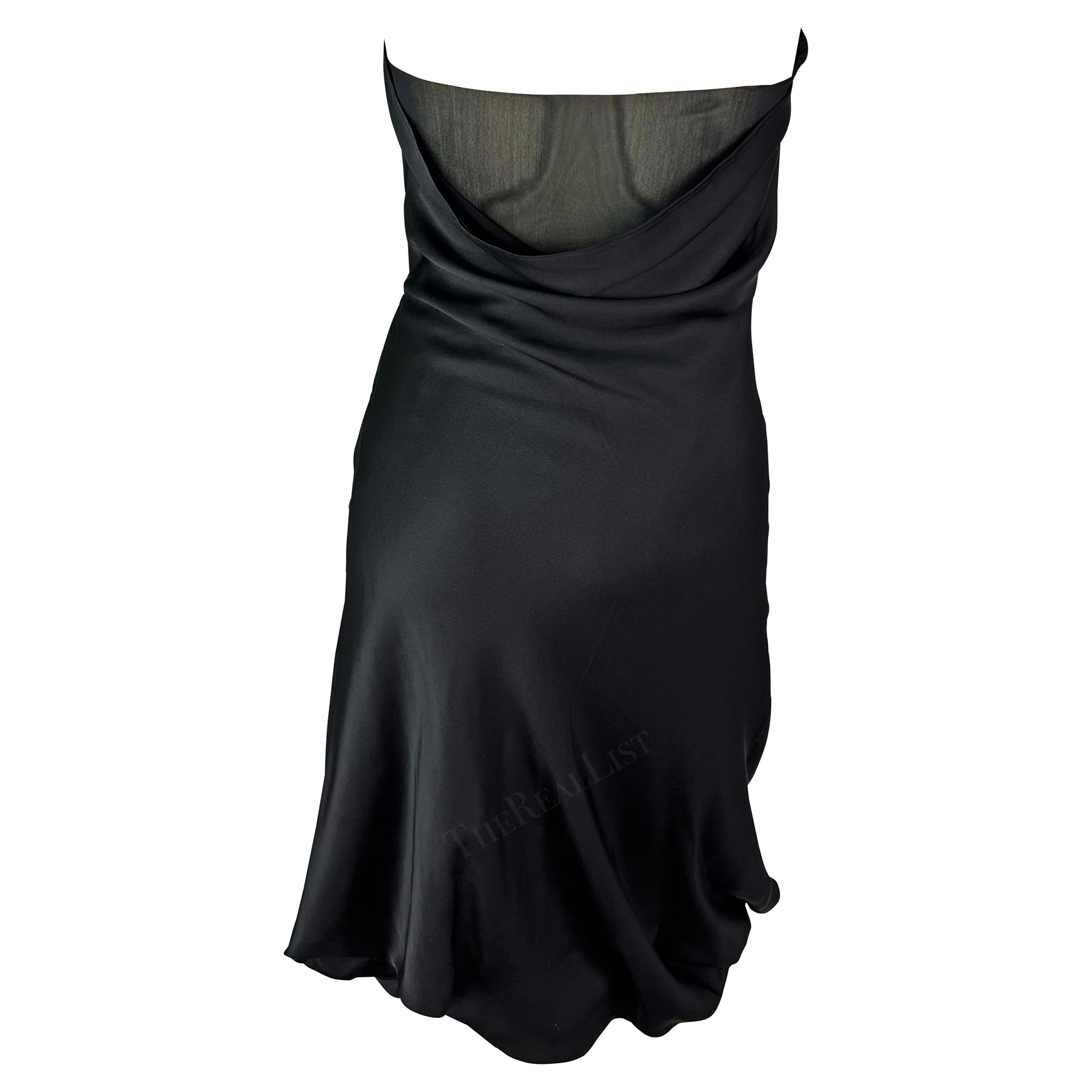 Gucci par Tom Ford - Robe bustier noire en maille avec dos ballon, printemps-été 2001 en vente