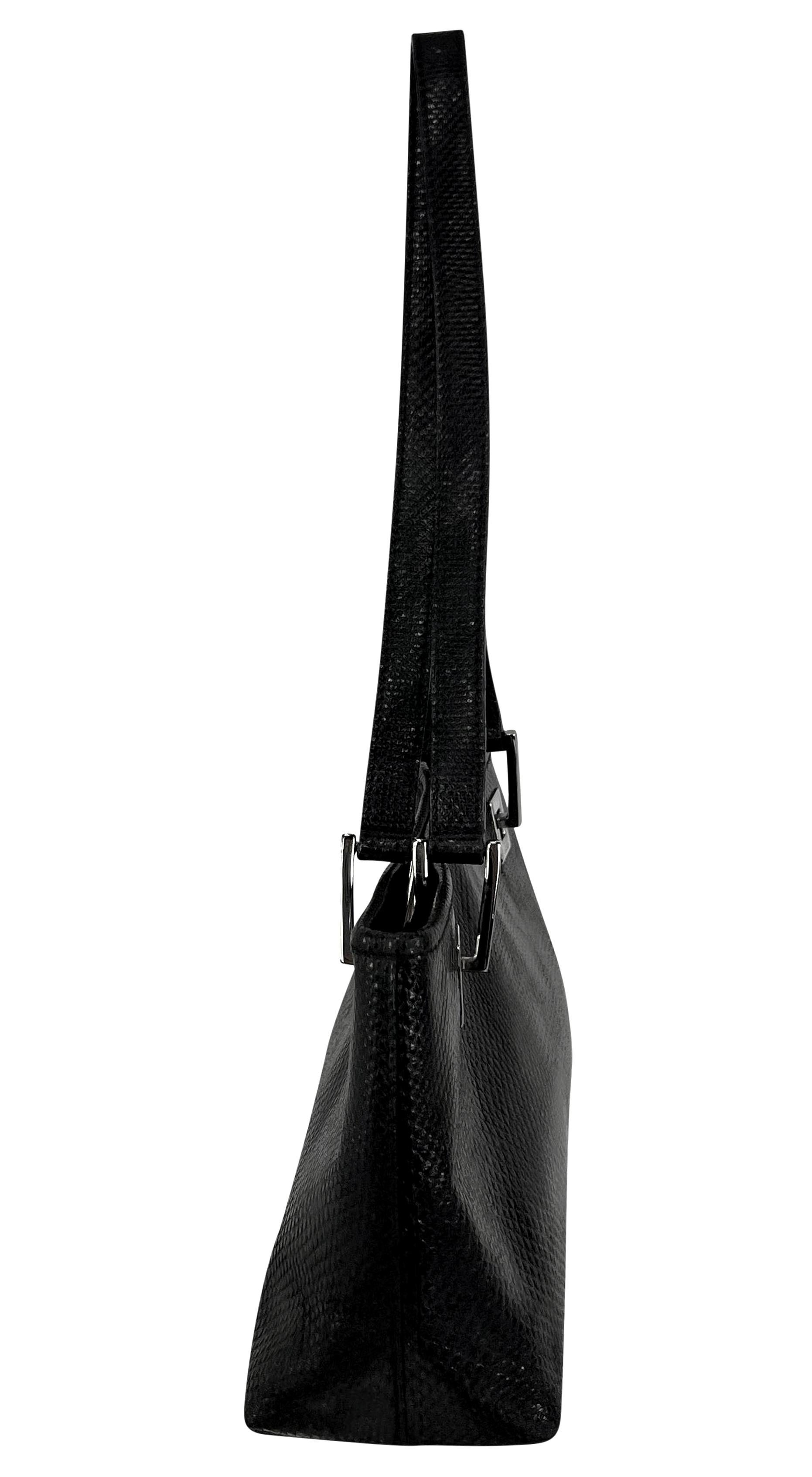 S/S 2001 Gucci by Tom Ford Black Karung Leather Mini Rectangular Tote Bag 1