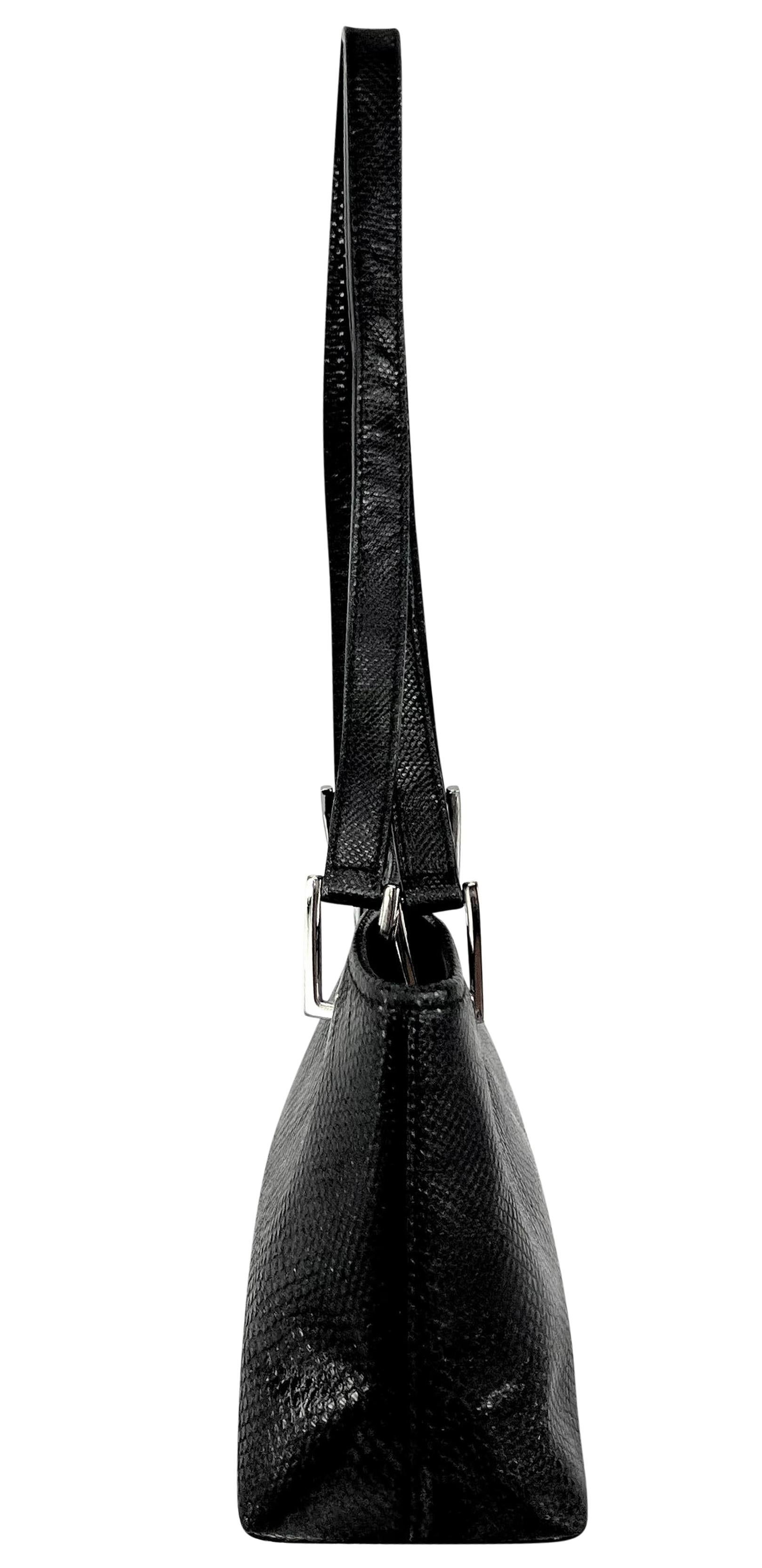 S/S 2001 Gucci by Tom Ford Black Karung Leather Mini Rectangular Tote Bag 3