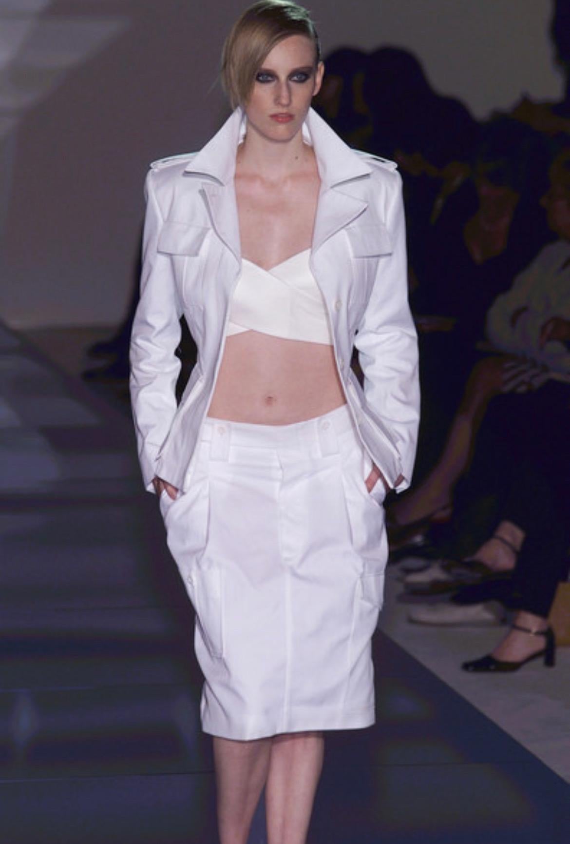 F/S 2001 Gucci by Tom Ford Schwarzes Crossover-Bralette-Bustier-Top aus Leder  im Angebot 4