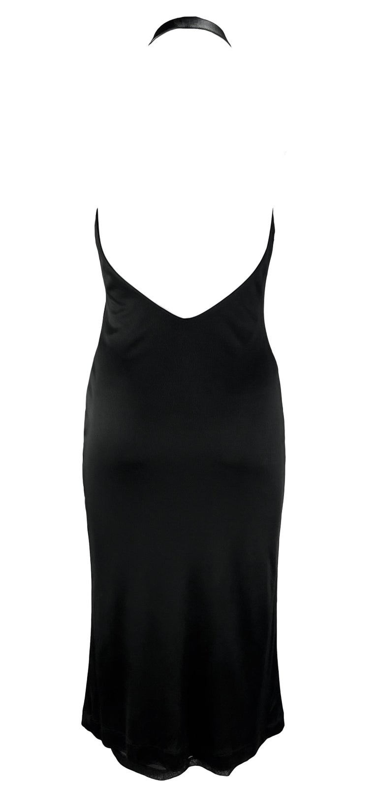 S/S 2001 Gucci by Tom Ford Black Leather Halter Strap Plunging Backless  Dress at 1stDibs