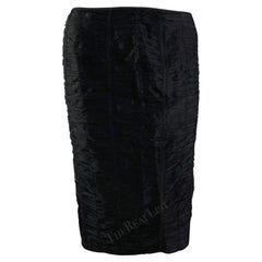 S/S 2001 Gucci by Tom Ford Black Ruched Silk Skirt