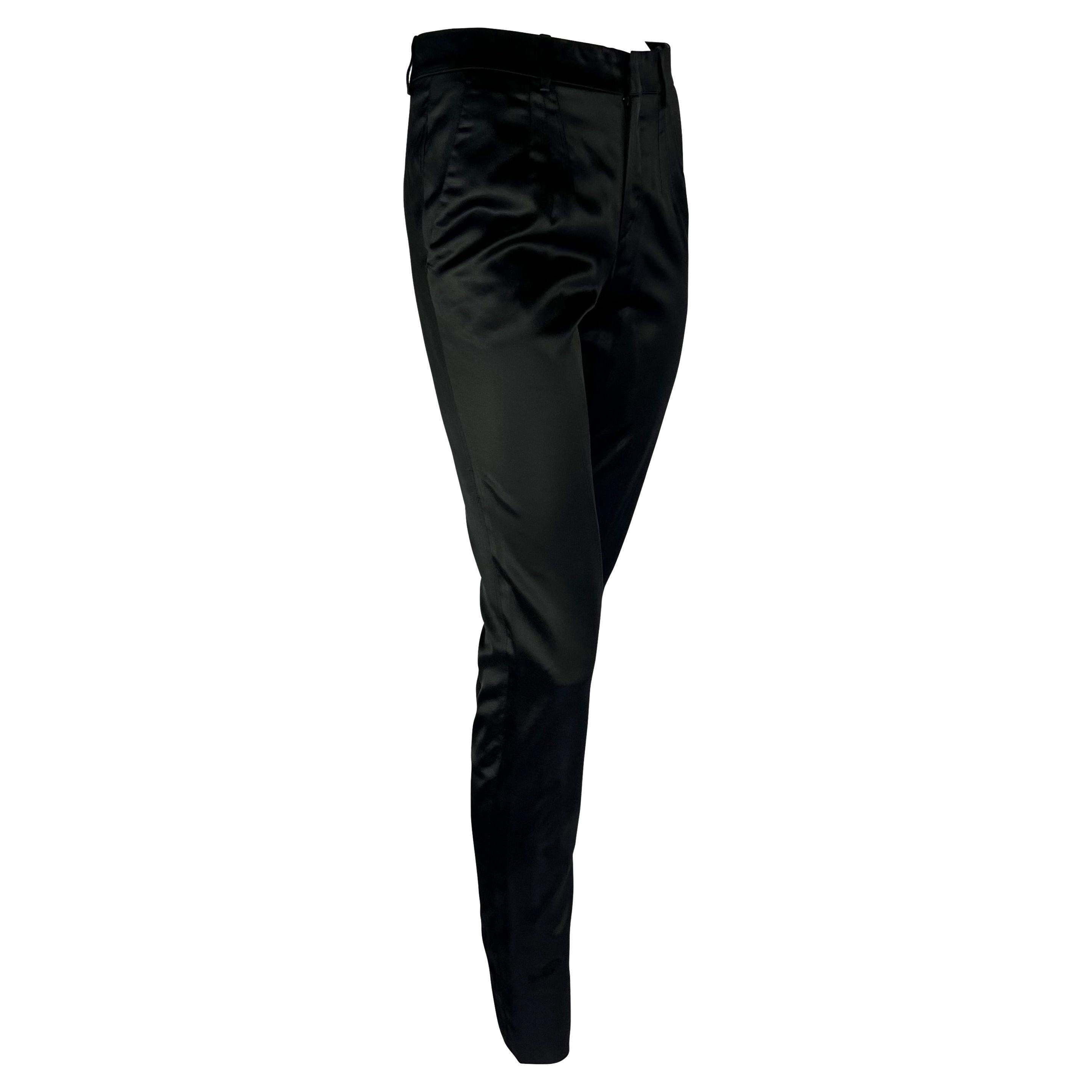 S/S 2001 Gucci by Tom Ford Black Satin Tapered Pants For Sale 7