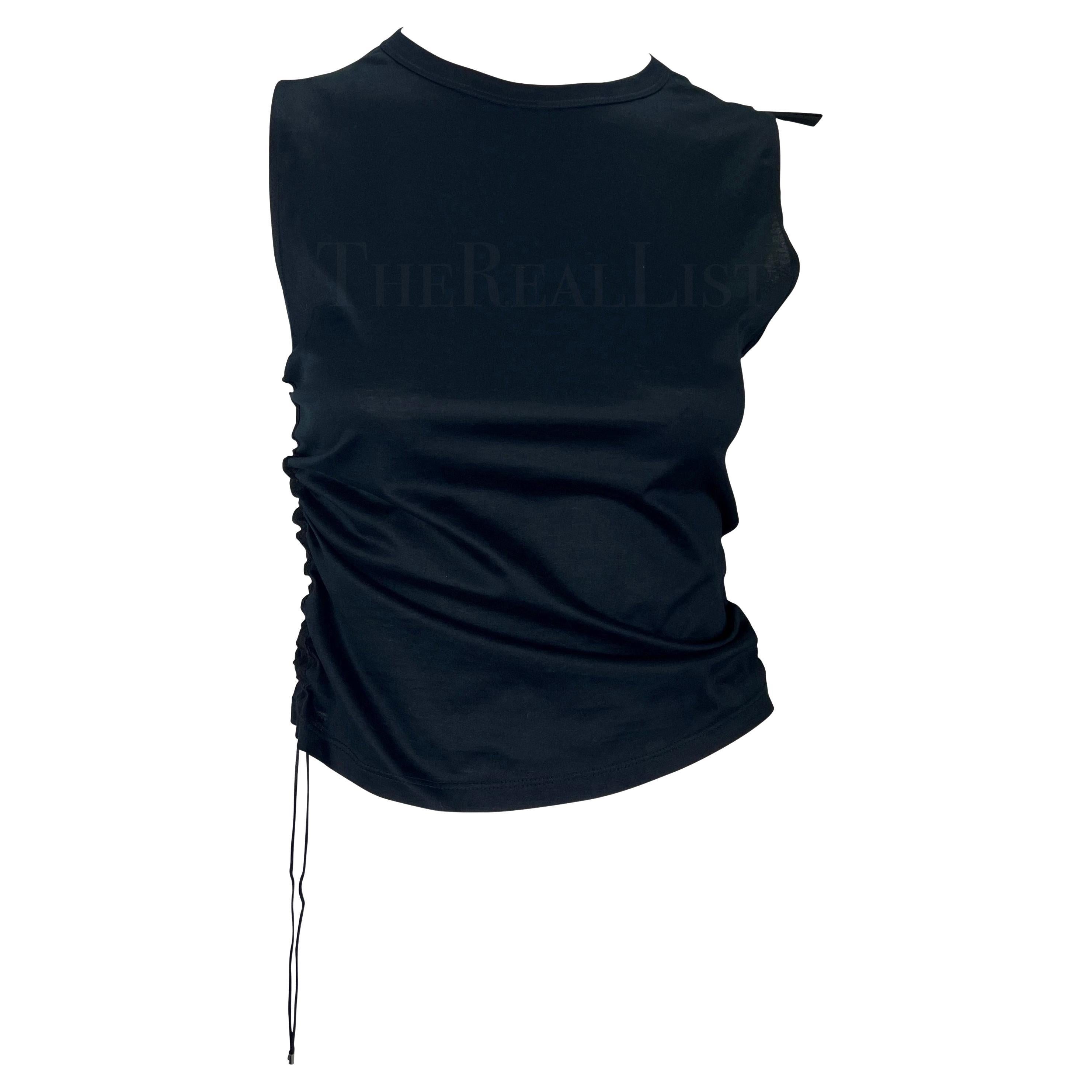 S/S 2001 Gucci by Tom Ford Black Sleeveless Drawstring Top For Sale