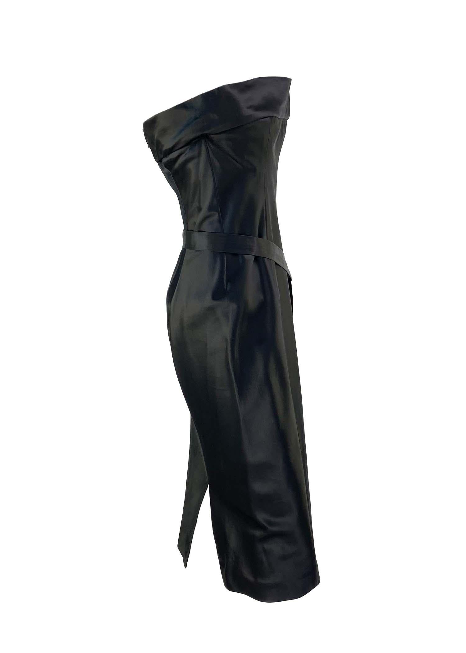 tom ford strapless leather dress