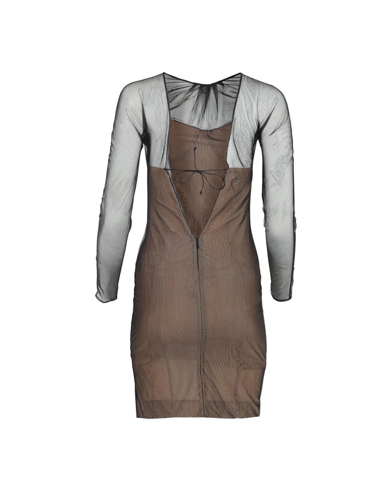 knee length dresses for ladies Satin & Sheer Mesh Corset Dress Black / Medium main image 0