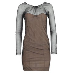 S/S 2001 Gucci by Tom Ford Long Sleeve Mesh Corset Dress