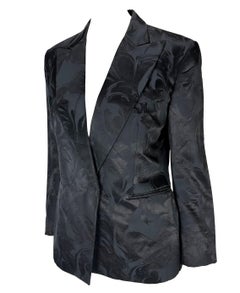 S/S 2001 Gucci by Tom Ford Liquid Pattern Jacquard Navy Blazer Jacket (Veste blazer)