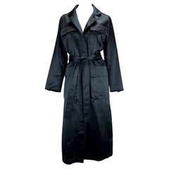 F/S 2001 Gucci by Tom Ford Marineblauer Satin-Trenchcoat