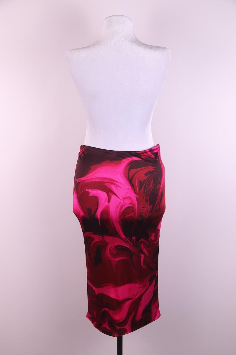 S/S 2001 Gucci by Tom Ford Pink Liquid Magma Print Skirt 38 IT For Sale 6