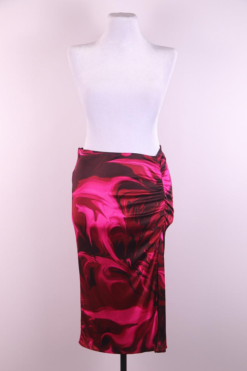 S/S 2001 Gucci by Tom Ford Pink Liquid Magma Print Skirt 38 IT For Sale 4