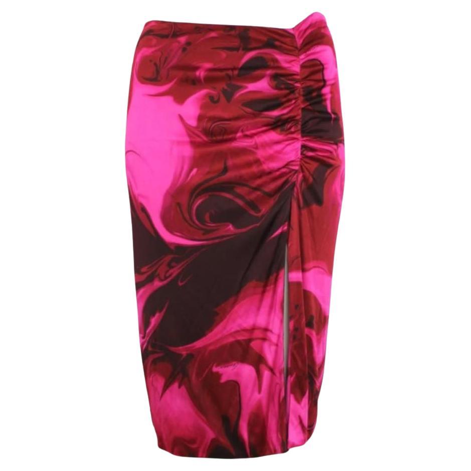 S/S 2001 Gucci by Tom Ford Pink Liquid Magma Print Skirt 38 IT For Sale