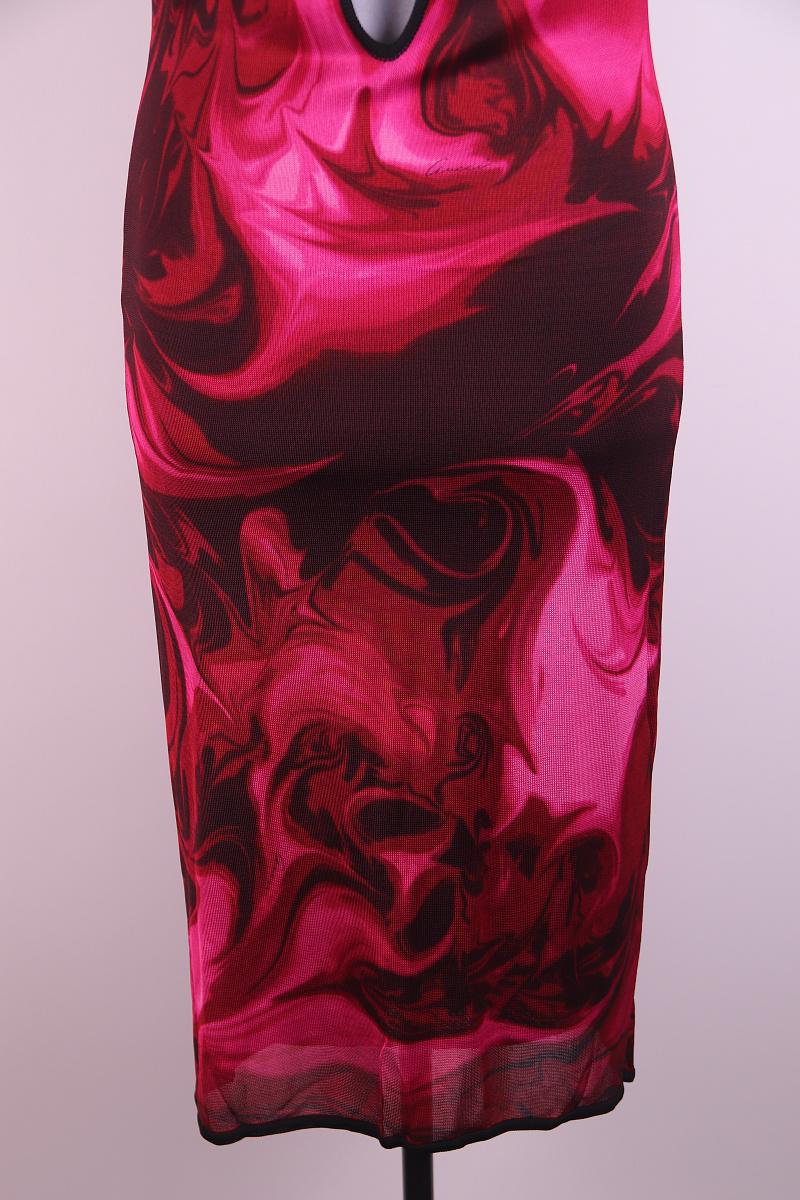 S/S 2001 Gucci by Tom Ford Pink Liquid Magma Print Stretch Knit Halter Dress In Good Condition For Sale In Алматинский Почтамт, KZ
