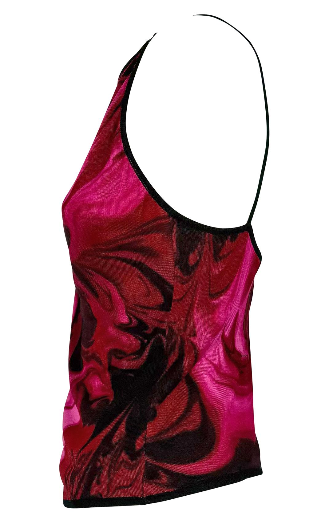 S/S 2001 Gucci by Tom Ford Print Liquid Logo Camiseta sin espalda en Bueno estado para la venta en West Hollywood, CA
