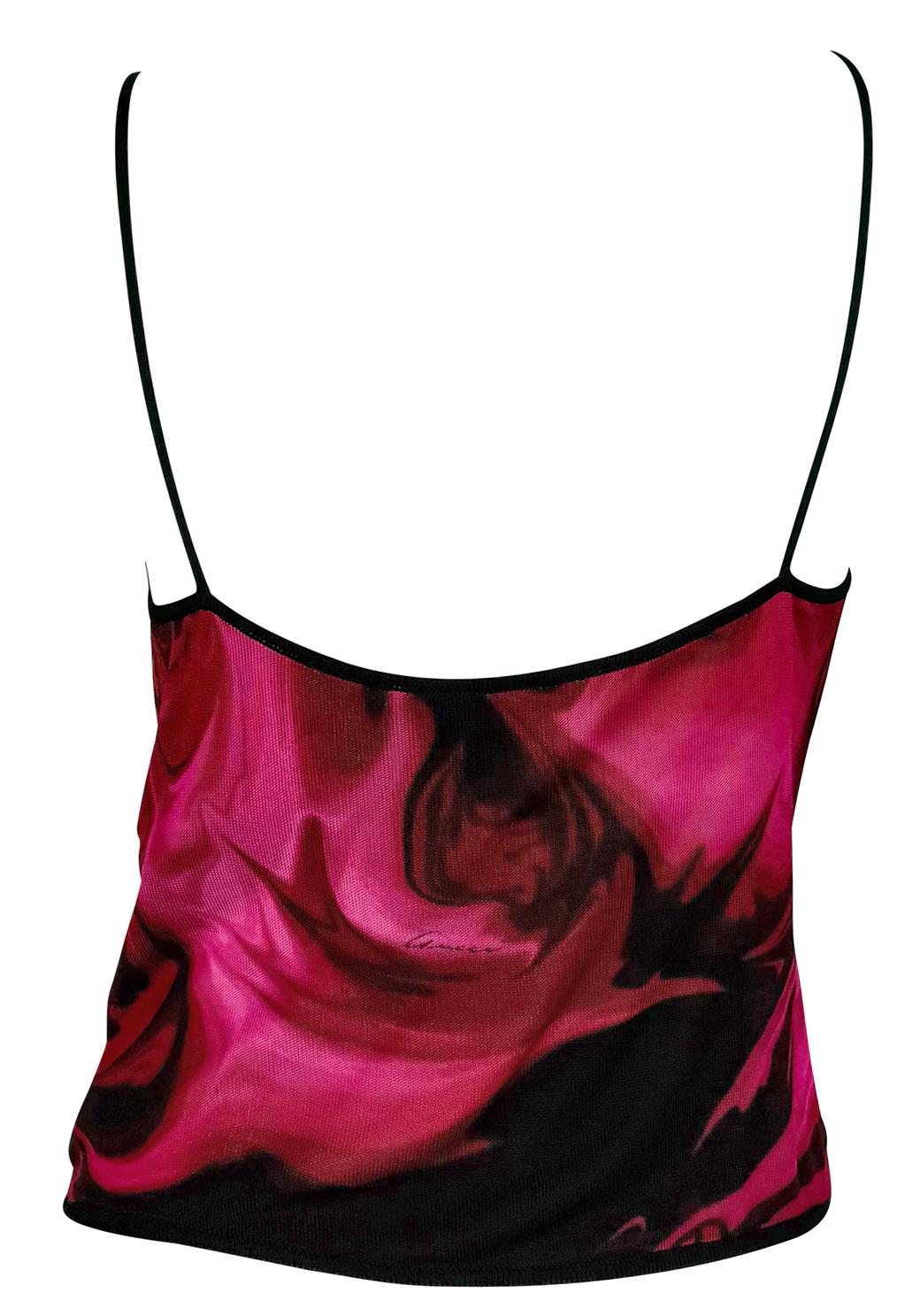 De las mujeres S/S 2001 Gucci by Tom Ford Print Liquid Logo Camiseta sin espalda en venta