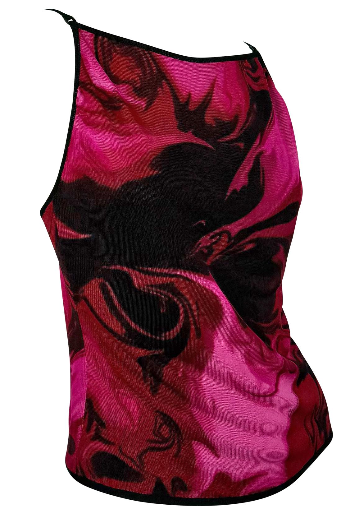 S/S 2001 Gucci by Tom Ford Print Liquid Logo Camiseta sin espalda en venta 2