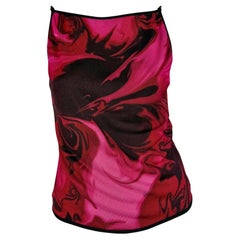 S/S 2001 Gucci by Tom Ford Print Liquid Logo Print Backless Tank Top