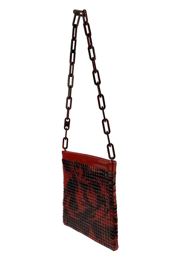 S/S 2001 Gucci By Tom Ford Red Abstract Lava Metal Chainmail Bag For ...