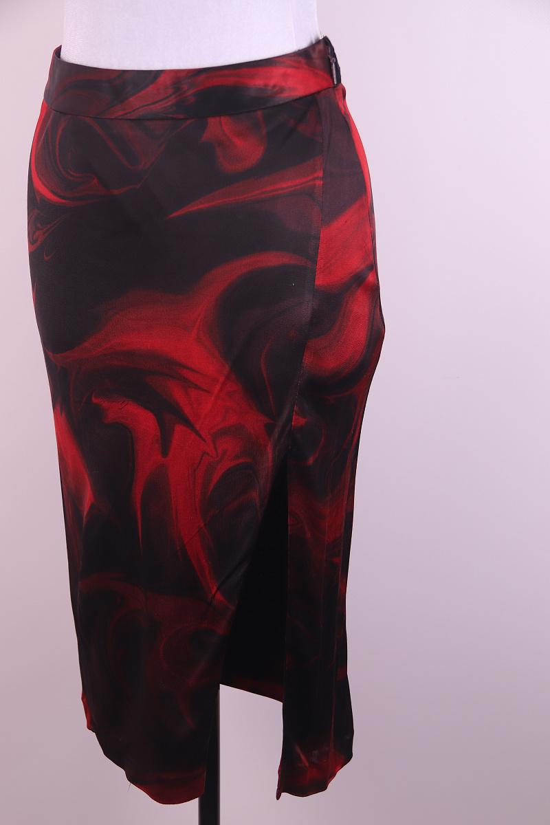 Black S/S 2001 Gucci by Tom Ford Red Liquid Magma Print Skirt For Sale