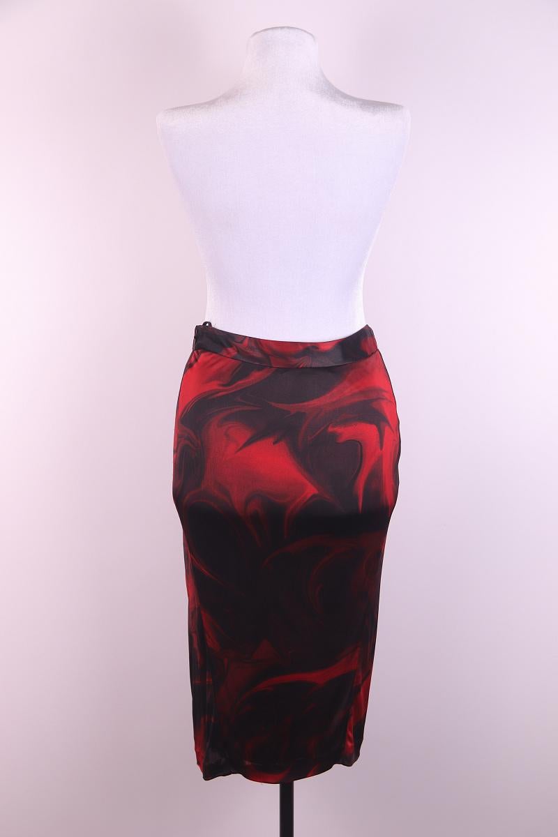 S/S 2001 Gucci by Tom Ford Red Liquid Magma Print Skirt In Good Condition For Sale In Алматинский Почтамт, KZ