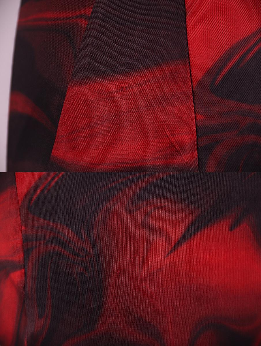 S/S 2001 Gucci by Tom Ford Red Liquid Magma Print Skirt For Sale 1