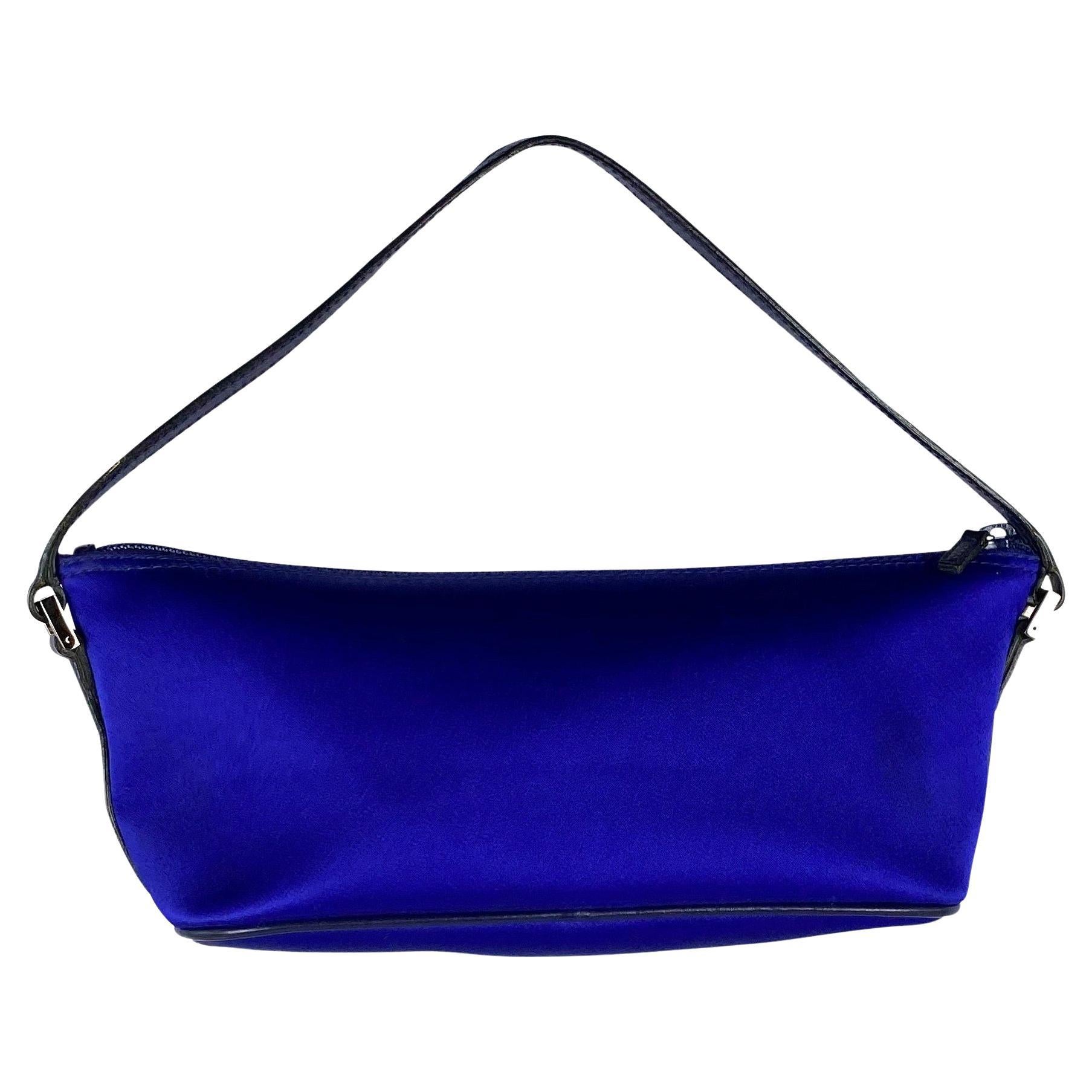 S/S 2001 Gucci by Tom Ford Royal Blue Satin Boat Pochette Mini Bag For Sale 3