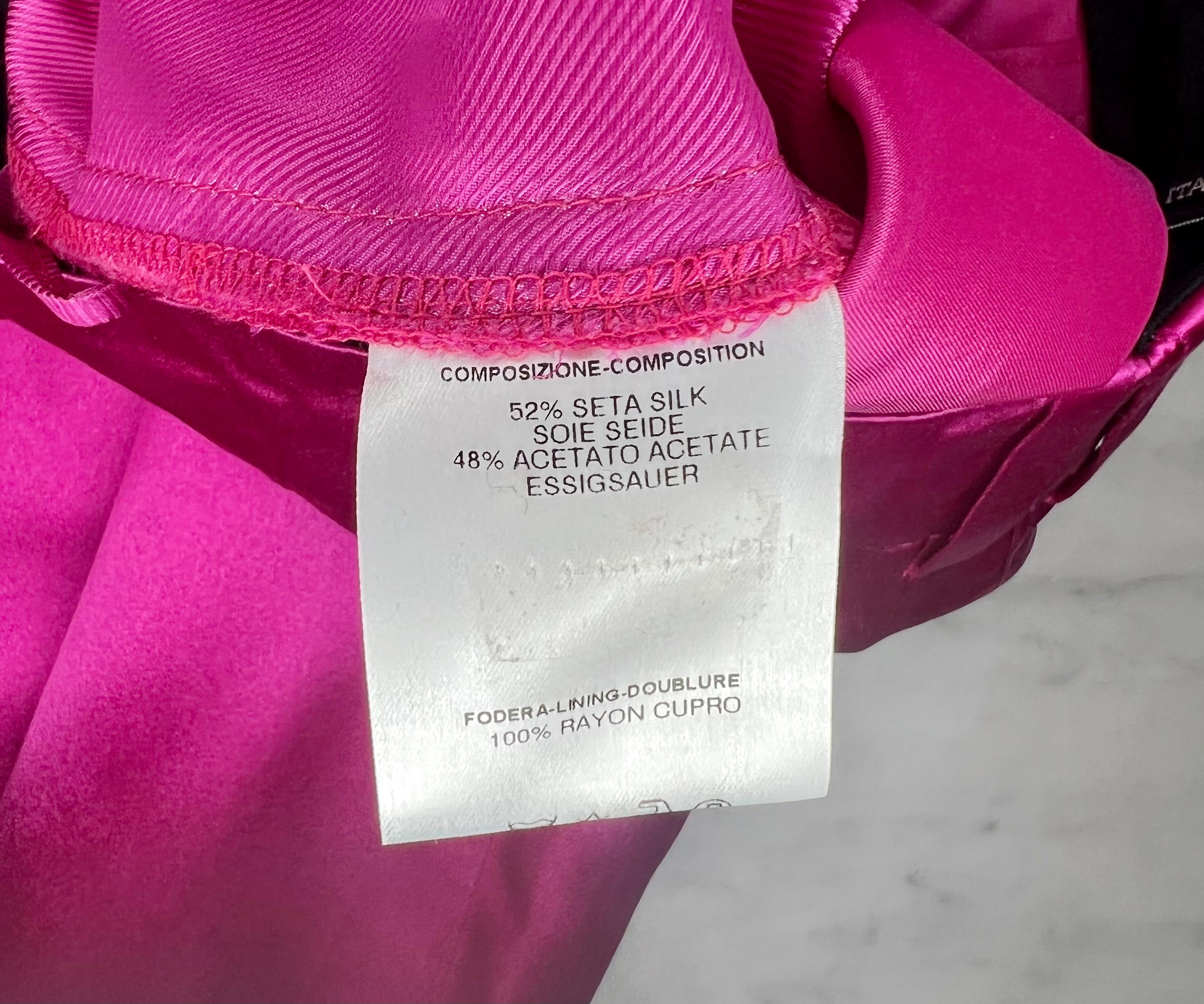 S/S 2001 Gucci by Tom Ford Runway Pantalon en soie rose vif en vente 3