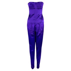 S/S 2001  Gucci par Tom Ford - Runway - Ensemble bustier et pantalon corset en satin de soie violet