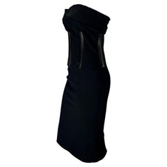 S/S 2001 Gucci by Tom Ford Runway - Robe corset de défilé sans bretelles en cuir avec accents