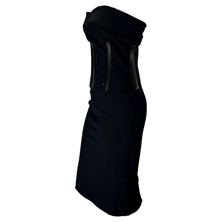 chinese dress ladies Cordelia Black Vegan Leather Dress, Black / XSmall main image 1