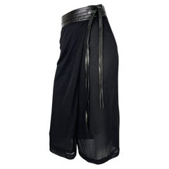 S/S 2001 Gucci by Tom Ford Schwarzer Gürtel-Wickelrock aus reinem Leder