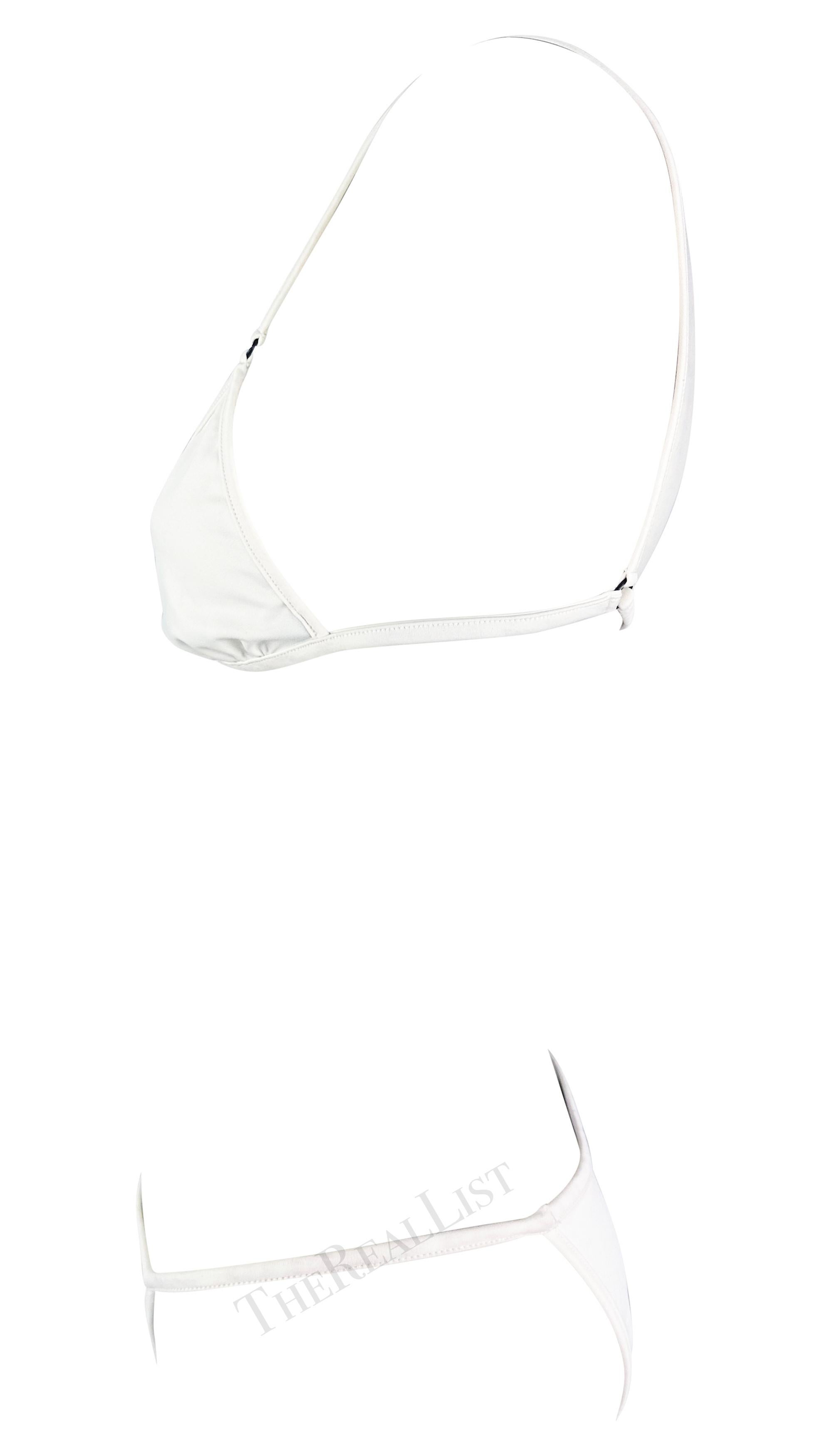 S/S 2001 Gucci by Tom Ford White Bikini Two-Piece Swimsuit Set In Good Condition For Sale In West Hollywood, CA