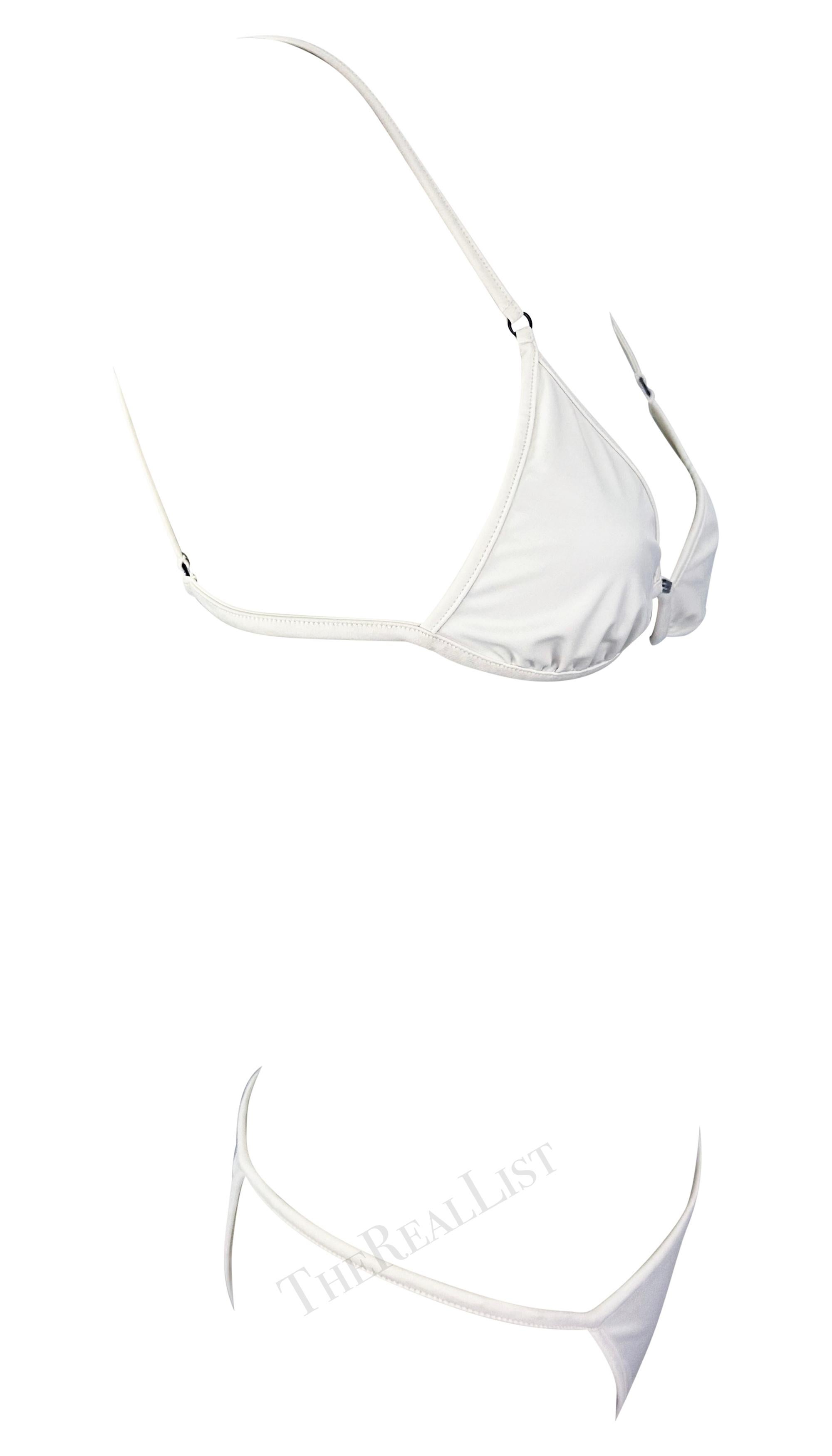 S/S 2001 Gucci by Tom Ford White Bikini Two-Piece Swimsuit Set For Sale 3