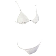 S/S 2001 Gucci by Tom Ford White Ensemble de maillots de bain deux pièces White Bikini