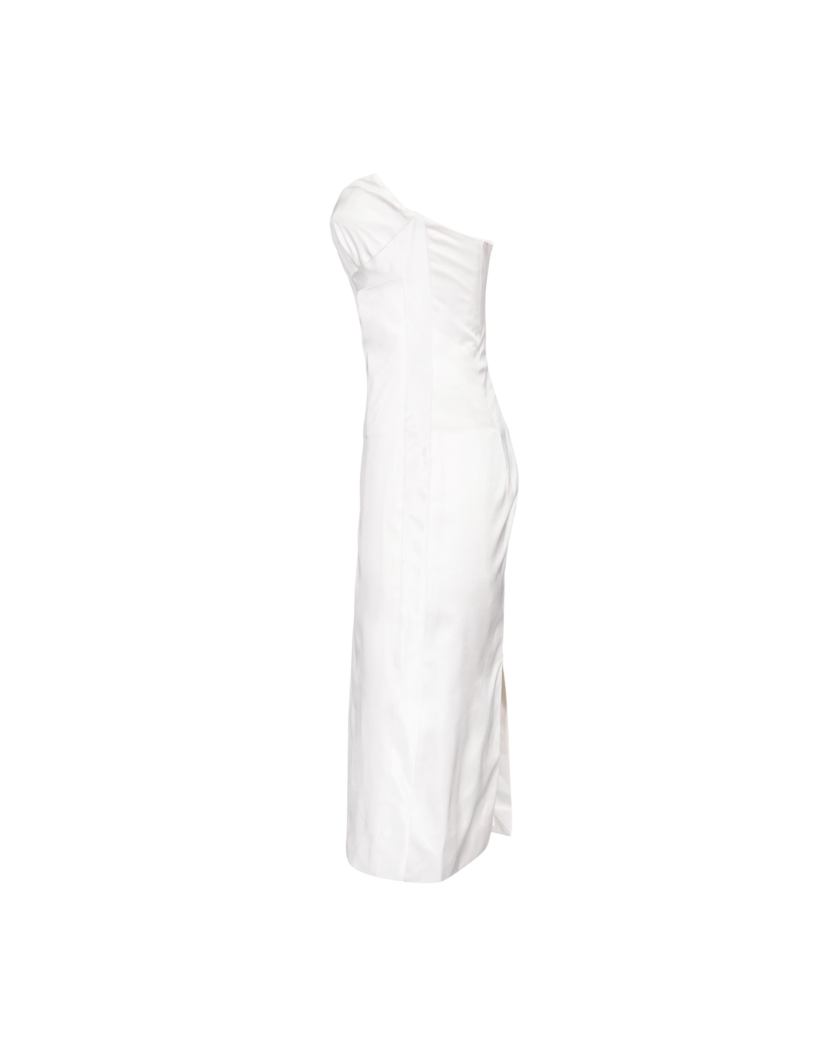 Women's S/S 2001 Gucci by Tom Ford White Silk Satin Strapless Corset Dress