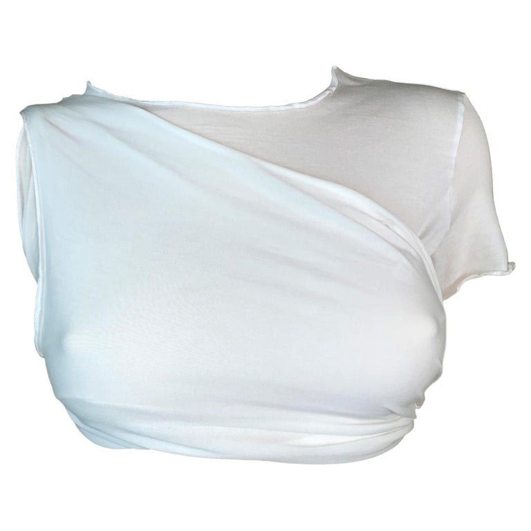S/S 2001 Gucci Tom Ford Runway Sheer White Cut-Out Crop Top T-Shirt For Sale  at 1stDibs | tom ford crop top, gucci shirt, tom ford sweater