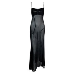 S/S 2001 Jean Paul Gaultier 20's Style Sheer Black Chest Cut-Out Gown Dress