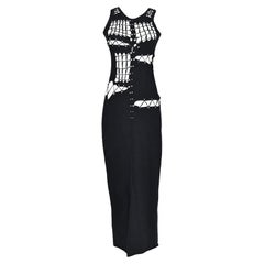 S/S 2001 Jean Paul Gaultier Intricate Black Cotton Cutout Dress
