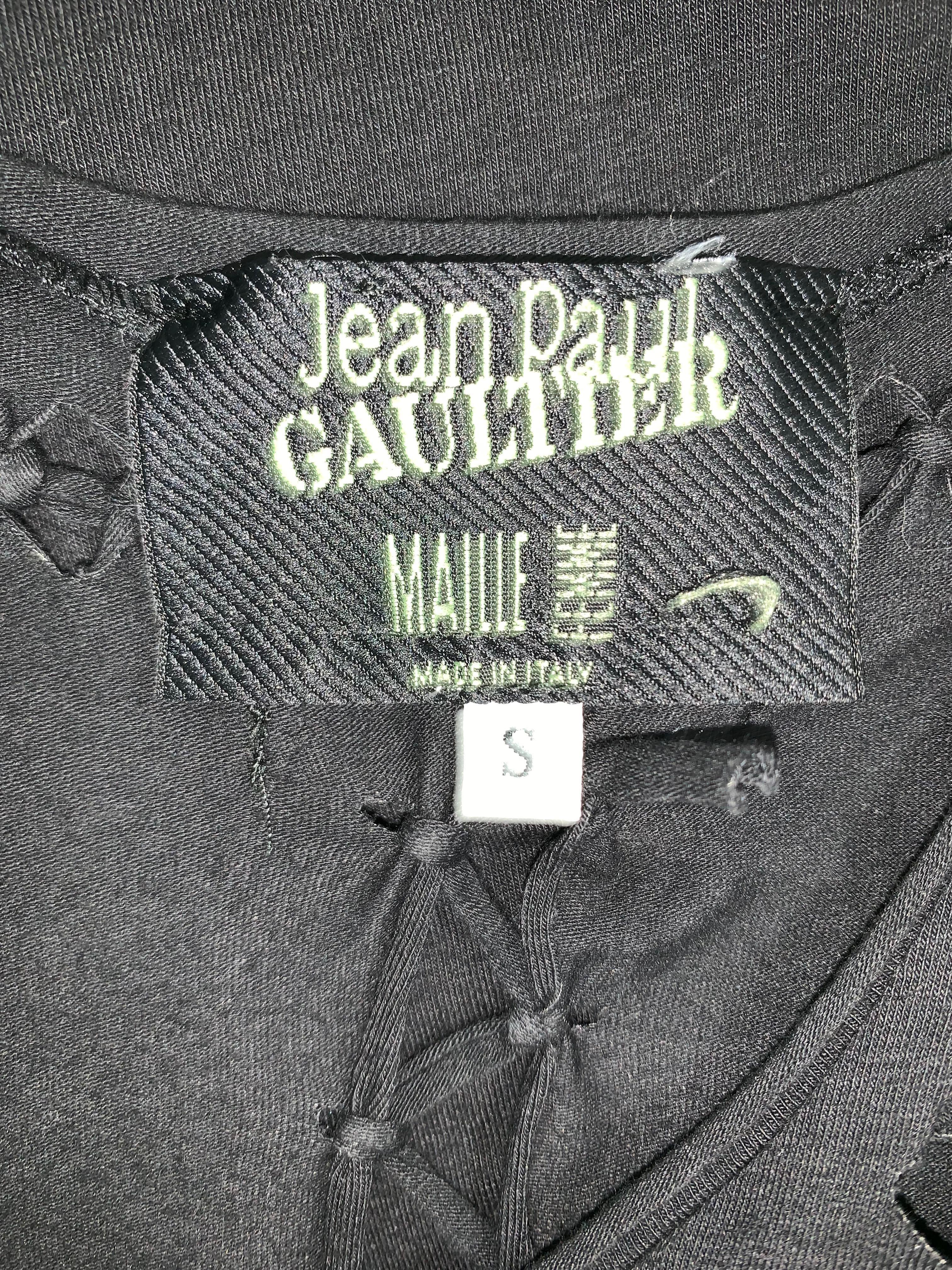 S/S 2001 Jean Paul Gaultier Runway Black Cut-Out Sheer Long Dress In Good Condition In Yukon, OK