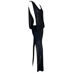 S/S 2001 Jean Paul Gaultier Runway Black Cut-Out Sides High Slits Long Dress