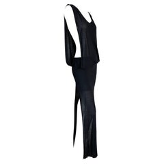S/S 2001 Jean Paul Gaultier Runway Black Cut-Out Sides High Slits Long Dress